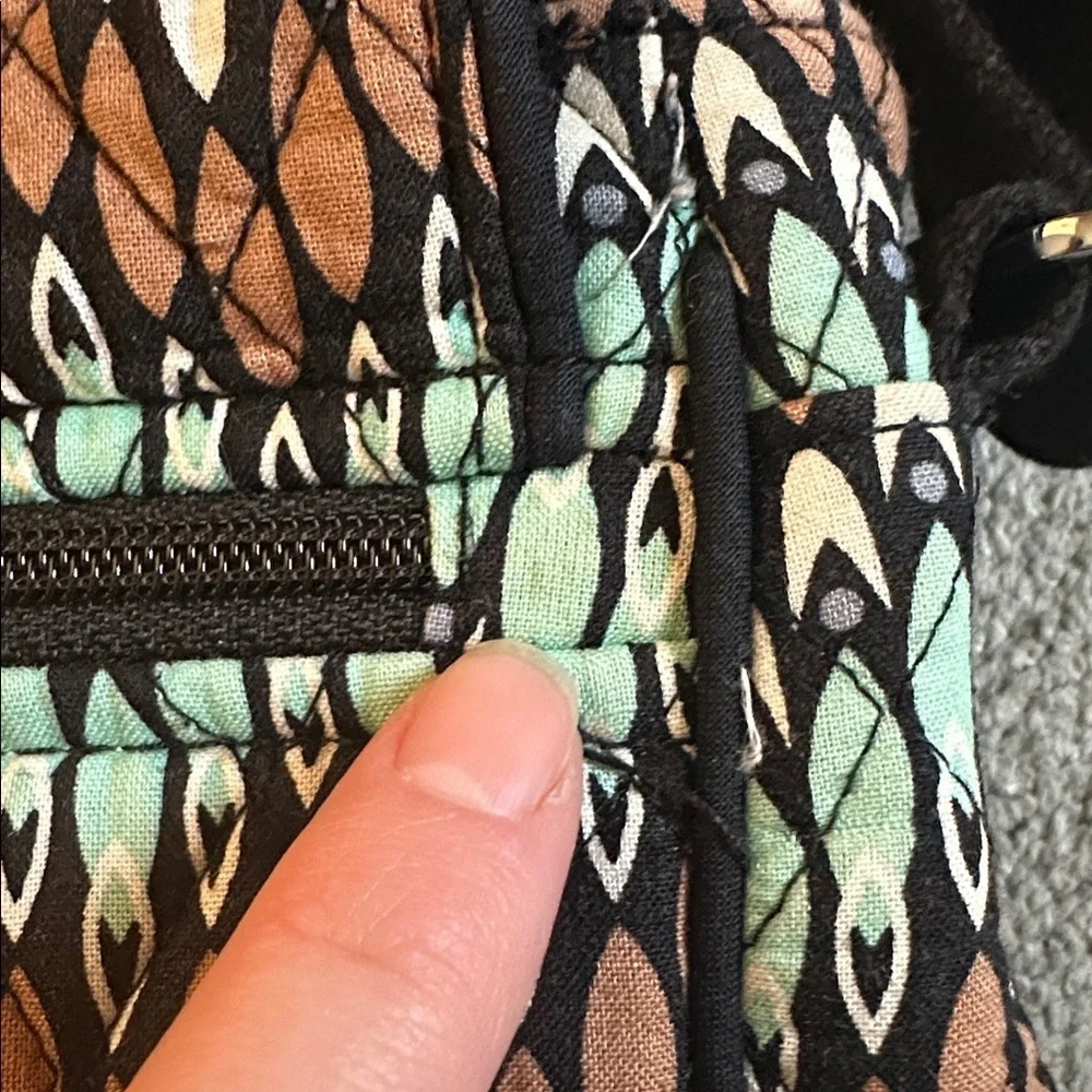 Vera Bradley Laptop Messenger Bag in Sierra Stream Teal and Brown